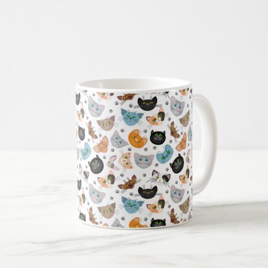 Mug Various cat faces pattern (Devant droit)