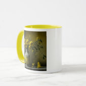 Mug Vase antique de fleurs jaunes (Devant gauche)