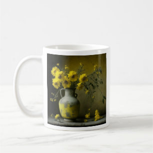 Mug Vase antique de fleurs jaunes
