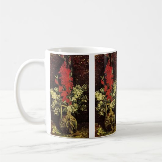 Mug Vase avec Glaïeuls, Œillets de Vincent van Gogh (Gauche)