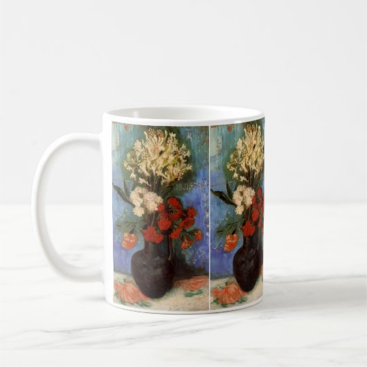 Mug Vase avec oeillets par Vincent van Gogh (Gauche)