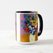 Mug Vase blanc avec fleurs Odilon Redon (Devant droit)