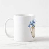 Mug Vase crème fleurs d'iris violettes (Gauche)