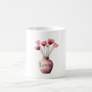 Mug Vase d'amour de coeurs