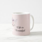 Mug Vase de fleurs roses violettes (Devant droit)