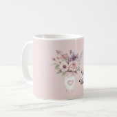 Mug Vase de fleurs roses violettes (Devant gauche)