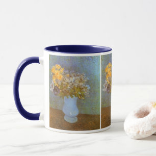 Mug Vase de lilas, de marguerites et d'anémones de Vin