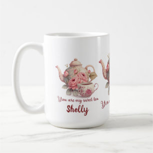 Mug Vase De Thé Doux Avec De Belles Pink Floral