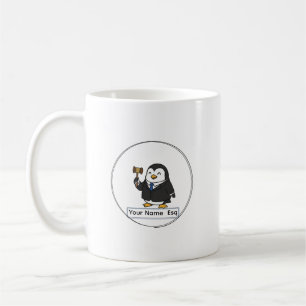 Mug Vase en céramique personnalisé Lawyer Esq Pingouin