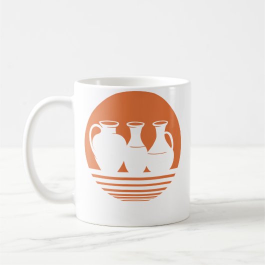 Mug Vase en céramique rétro en poterie (Gauche)