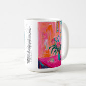 Mug Vase fauviste de fleurs roses et définition de fau (Devant droit)