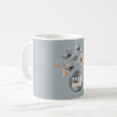 Mug Vase Floral Véritable Crème Bleue (Devant gauche)