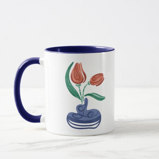 Mug Vase moderne avec tulipes | Floral Still Life Art (Gauche)