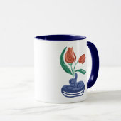 Mug Vase moderne avec tulipes | Floral Still Life Art (Devant droit)
