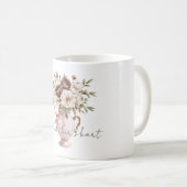 Mug Vase Rose Pâle Fleurs Crème au Chocolat (Devant droit)