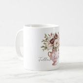 Mug Vase Rose Pâle Fleurs Crème au Chocolat (Devant gauche)