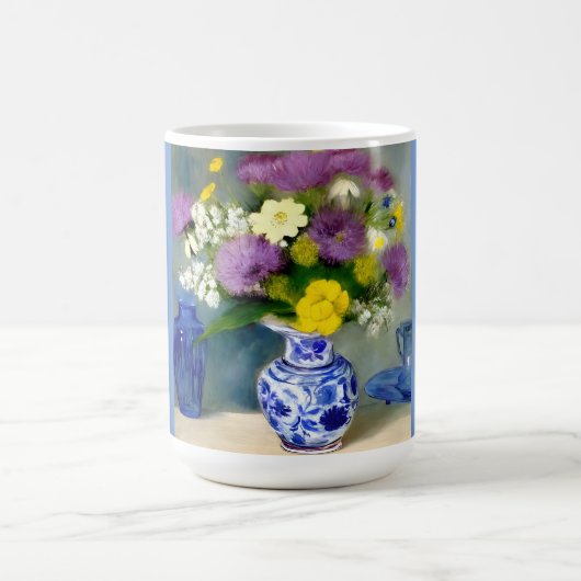 Mug Vase tranquille des fleurs Imprimer (Centre)