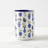 Mug Vases et fleurs bleus de chinoiserie (Centre)
