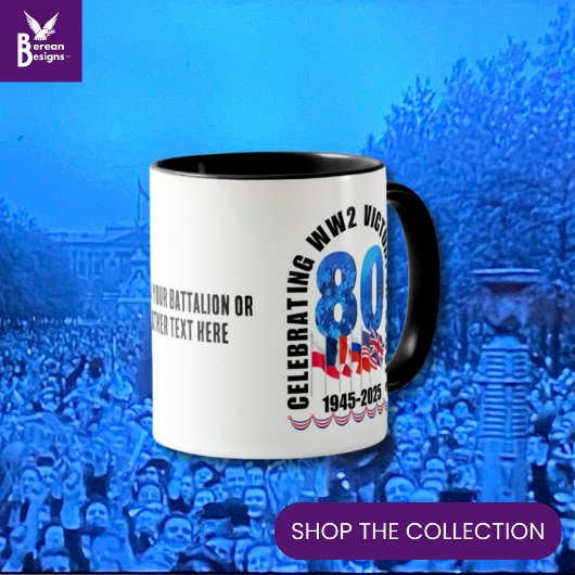 Mug VE DAY 80e anniversaire Victoire en Europe 2ÈME GU