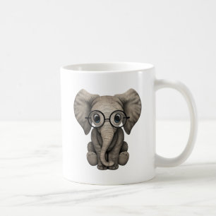 Mug Veau mignon d'éléphant de bébé avec des verres