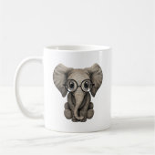 Mug Veau mignon d'éléphant de bébé avec des verres de (Gauche)