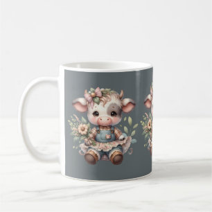 Mug Veau mignon Farmcore dans une robe florale vintage
