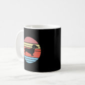 Mug Vecteur de coucher de soleil rétro teckel (Devant gauche)