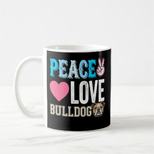 Mug Vecteur Peace Love Bulldog
