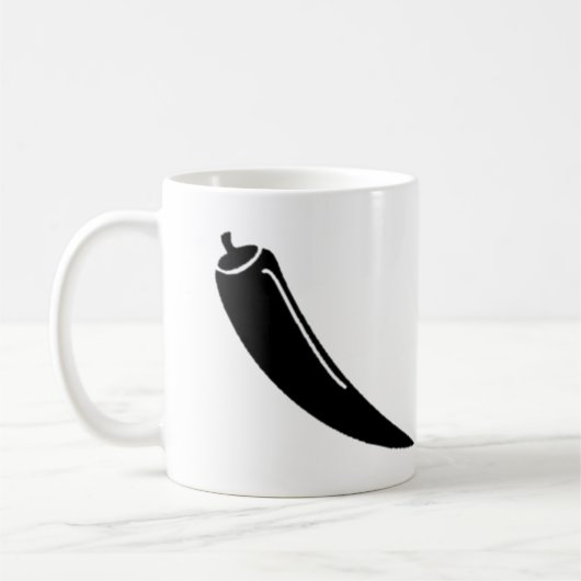 Mug vectoriel simple piment rouge noir (Gauche)
