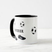 Mug Vedette de football ajouter le nom texte (Devant gauche)