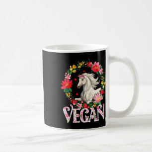 Mug Vegan Cute Horse Flowers Cercle d'élevage Adulte V