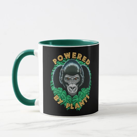 Mug Vegan Gorilla - Propulsé Par Citation Plante (Gauche)