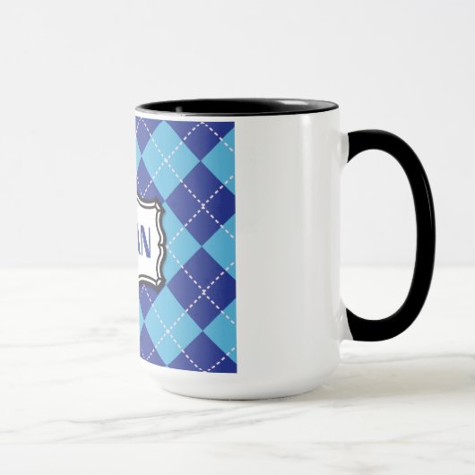 Mug Vegan (Motif Jacquard bleu) (Droite)