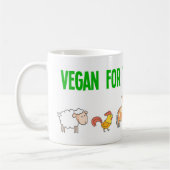Mug Vegan pour les sans voix avec des animaux mignons (Gauche)