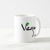 Mug Vegan Power avec Cool à feuilles vertes (Devant droit)