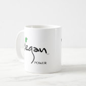 Mug Vegan Power avec Cool à feuilles vertes (Devant gauche)