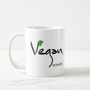 Mug Vegan Power avec Cool à feuilles vertes