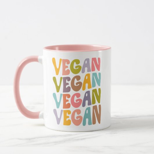 Mug Vegan rétro simple (Gauche)