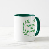 Mug Végétalien à Base de Plantes Vert et Blanc (Devant droit)