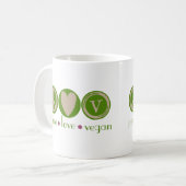 Mug Végétalien d'amour de paix (Devant gauche)