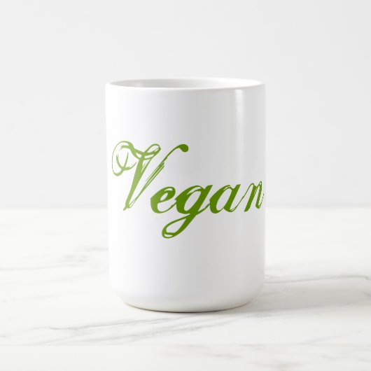 Mug Végétalien. Vert. Slogan. Coutume (Centre)