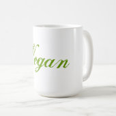 Mug Végétalien. Vert. Slogan. Coutume (Devant droit)