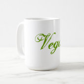 Mug Végétalien. Vert. Slogan. Coutume (Devant gauche)