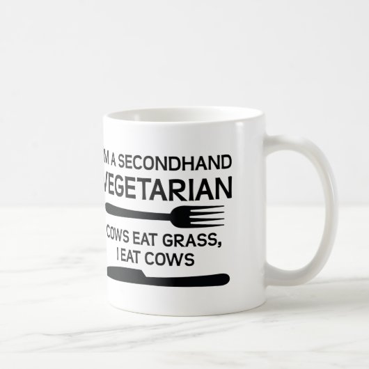 Mug Vegetarien Drôle d'Occasion (Droite)