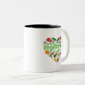 Mug végétarien en forme de coeur (Devant droit)