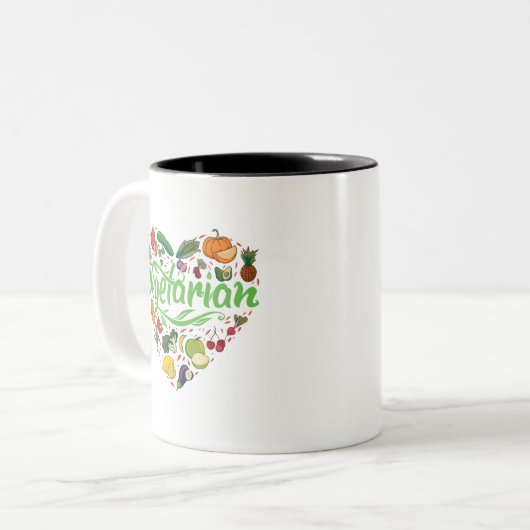 Mug végétarien en forme de coeur (Devant gauche)