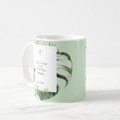 Mug Végétation tropicale luxuriante Croix d'or Baptême (Devant gauche)