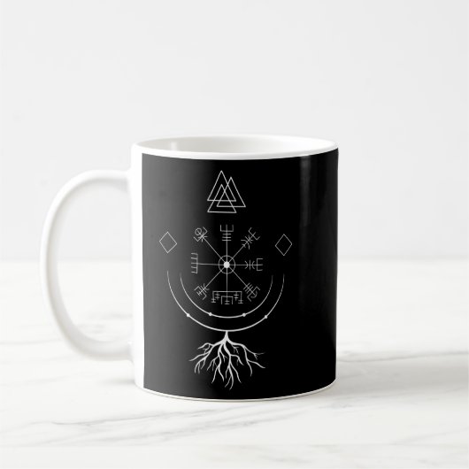 Mug Végétir Viking Compas De Mythologie Norse Avec Ru (Gauche)
