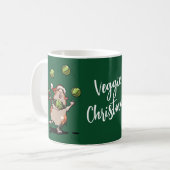 Mug Véguin Noël ! Pig de Guinée Xmas Jongler des gerbe (Devant gauche)