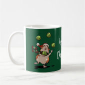 Mug Véguin Noël ! Pig de Guinée Xmas Jongler des gerbe (Gauche)
